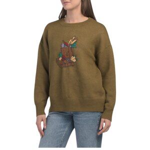 SUNDAY EDITION Moss Green Vegetable Crewneck